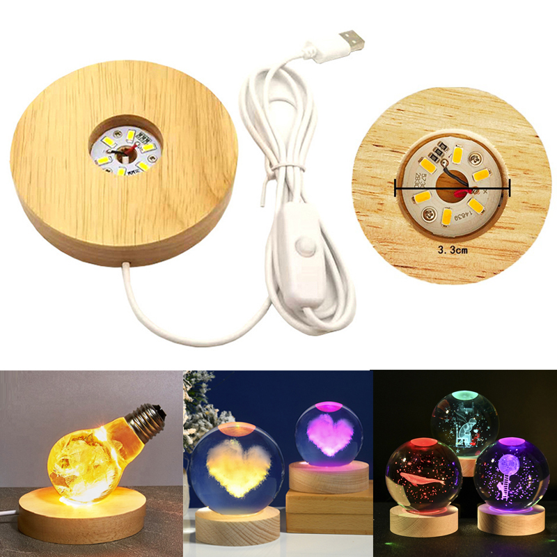 Lighting Decoration Stand - 수 지 아트 디스플레이 라운드 나무