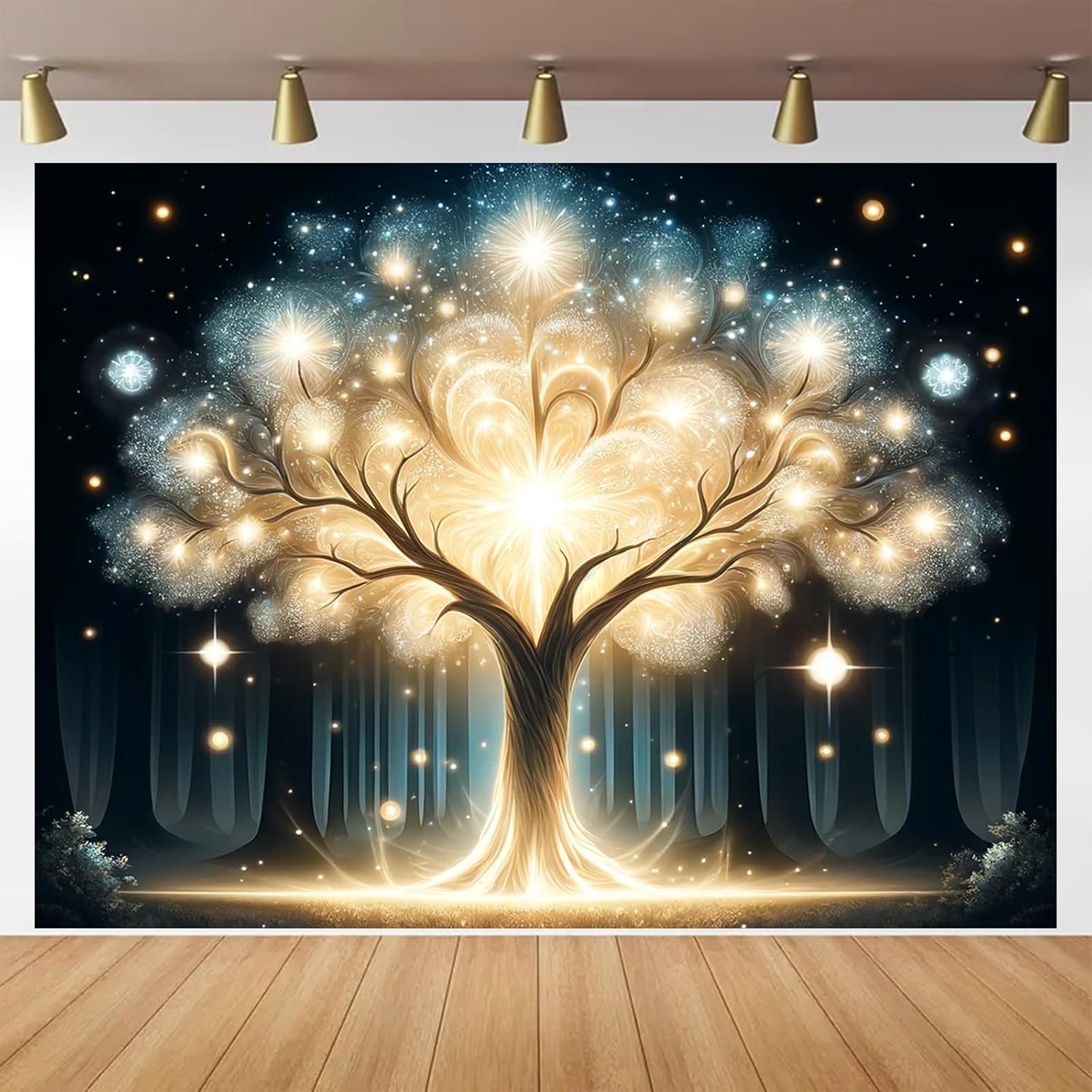 Wall Decor Lighting Tree - 빛나는 영혼의 나무 UV 블랙 라이트