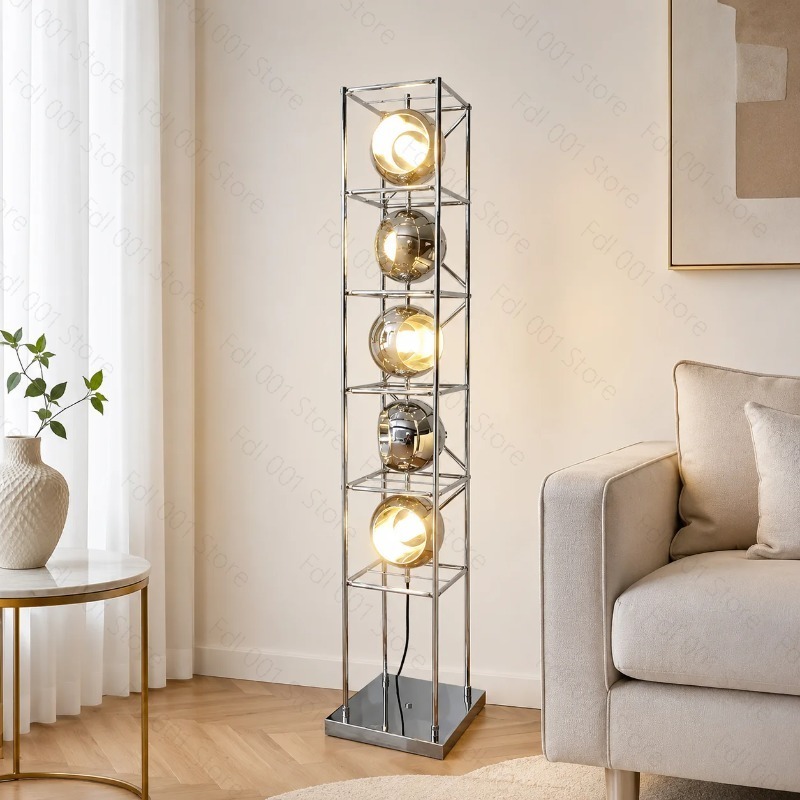 Lighting Decoration Stand - 창의적인 바우하우스 플로어 램프 크롬 메탈