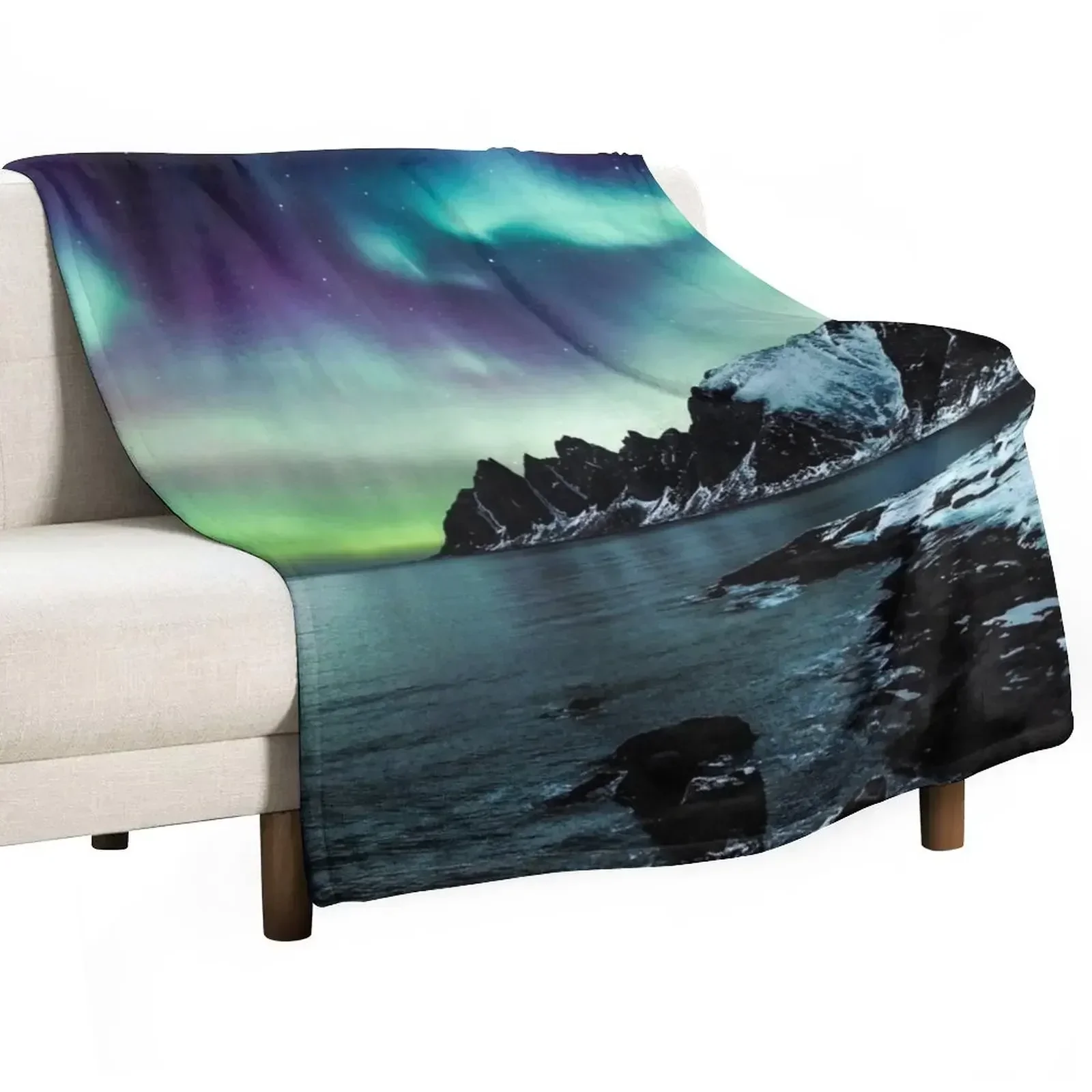 Lighting Home Decor Ideas - Northern Lights III 담요 장식용 침대용품
