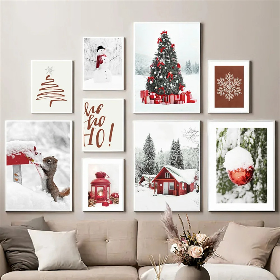 Wall Decor Lighting Tree - 빈티지 포스터 및 프린트 크리스마스 트리