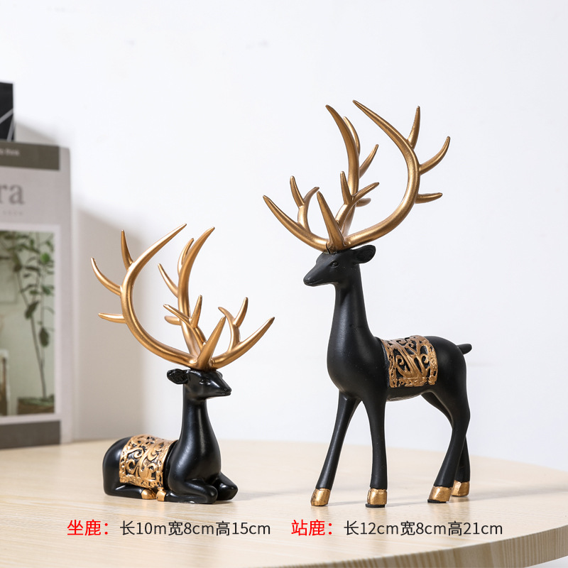 라이트 럭셔리 풍수 행운 사슴 장식품 북유럽 스타일 거 - Lighting Decoration Stand 리뷰 및 가격