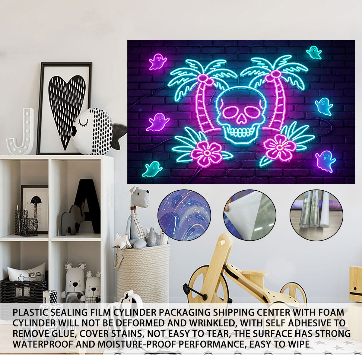 네온 라이트 벽 스티커 야자수 해골 보라색 야광 열대  - Wall Decor Lighting Tree 리뷰 및 가격
