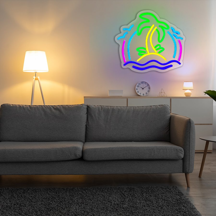 코코넛 나무 네온사인 벽 장식용, 해변 일몰 LED 사 - Wall Decor Lighting Tree 리뷰 및 가격