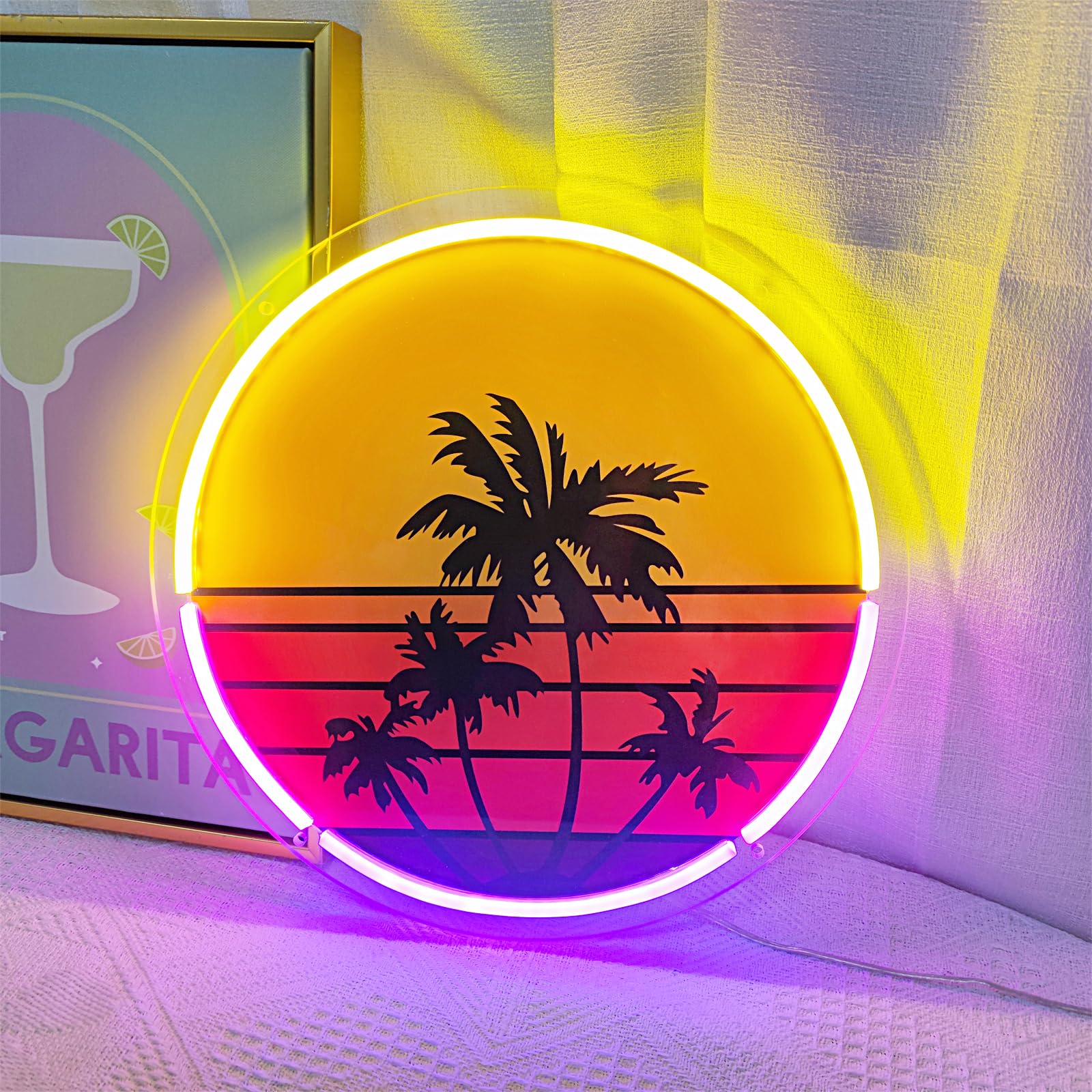 석양 네온 조명, 침실 바 남성용 동굴 벽 장식, 석양 - Wall Decor Lighting Tree 리뷰 및 가격
