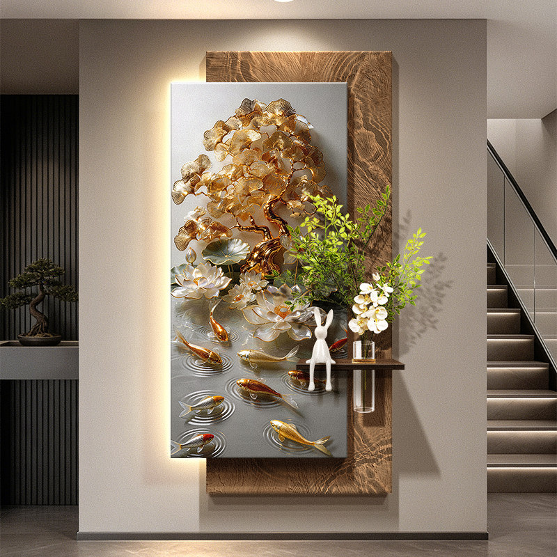 나인피쉬 집합 부자 그림 입구 장식 그림 부자나무 사암 - Wall Decor Lighting Tree 리뷰 및 가격