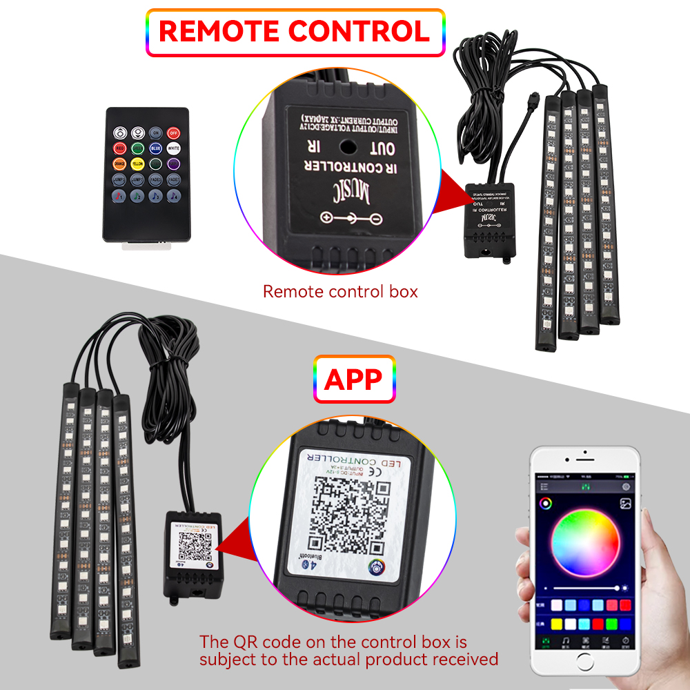 RGB LED 오토바이 분위기 풋 라이트 키트, 앱 음 - Lighting Bolt Decor 리뷰 및 가격