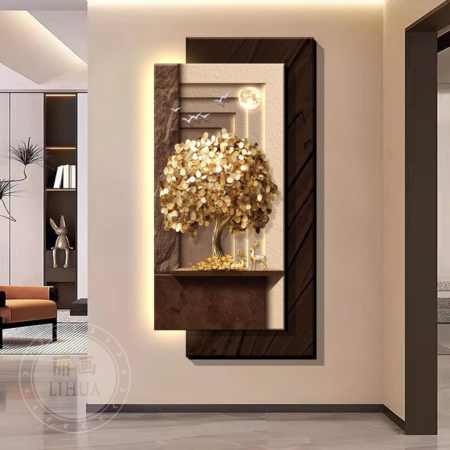입구의 장식 그림, 돈을 가져다주는 나무, 복도에 걸려 - Wall Decor Lighting Tree 리뷰 및 가격