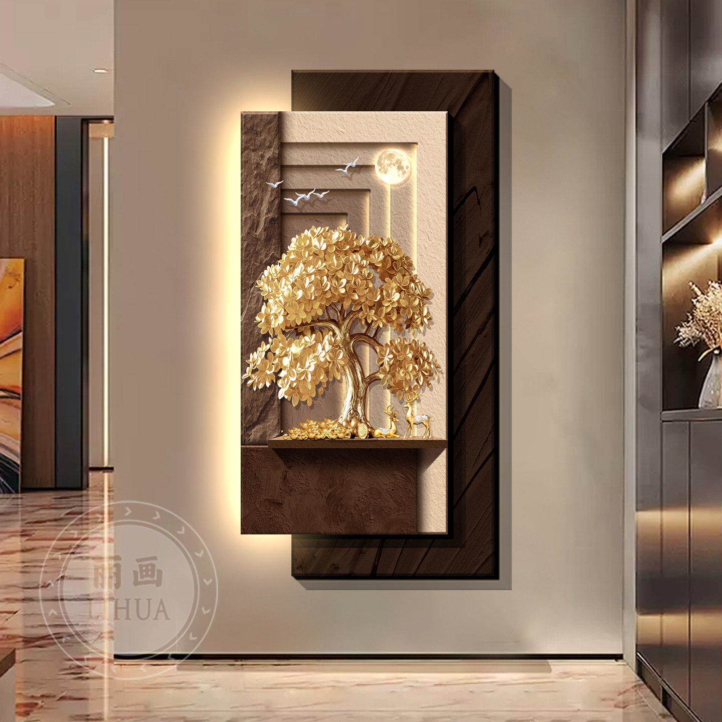 입구의 장식 그림, 돈을 가져다주는 나무, 복도에 걸려 - Wall Decor Lighting Tree 리뷰 및 가격