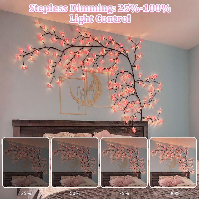 LED 벚꽃 나무 가지 조명 8가지 모드 인공 핑크 벚 - Wall Decor Lighting Tree 리뷰 및 가격