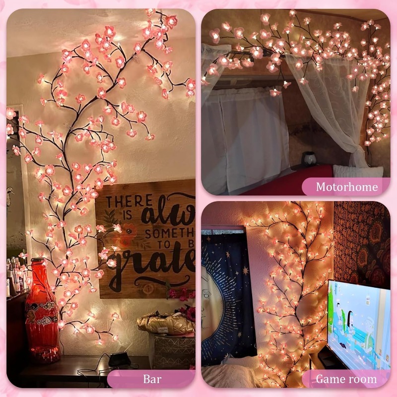 LED 벚꽃 나무 가지 조명 8가지 모드 인공 핑크 벚 - Wall Decor Lighting Tree 리뷰 및 가격