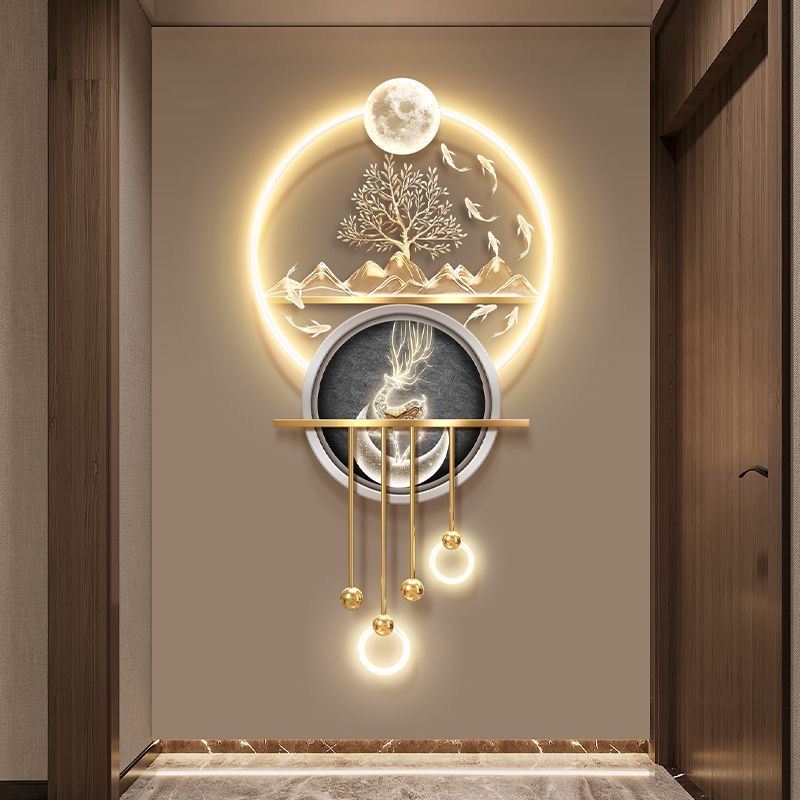 nq- 라이트 럭셔리 포춘 트리 현관 장식 그림, 나인 - Wall Decor Lighting Tree 리뷰 및 가격