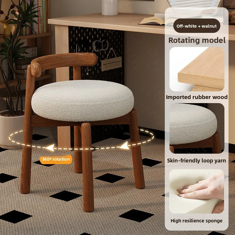 심플한 원목 회전식 화장 의자, 원목 레저 식탁 의자, - Furniture Lighting & Decor Magazine 리뷰 및 가격