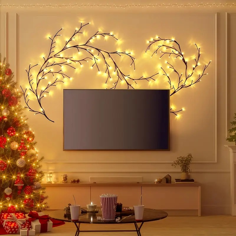 144 LED 스트링 라이트 나뭇가지 램프 침실 벽 장 - Wall Decor Lighting Tree 리뷰 및 가격