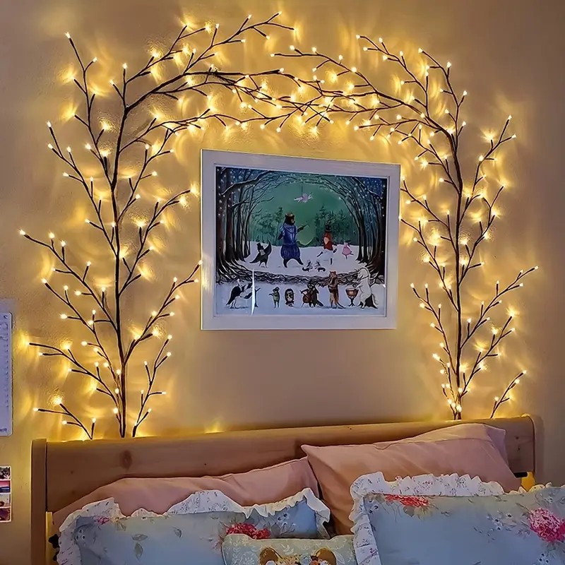 144 LED 스트링 라이트 나뭇가지 램프 침실 벽 장 - Wall Decor Lighting Tree 리뷰 및 가격