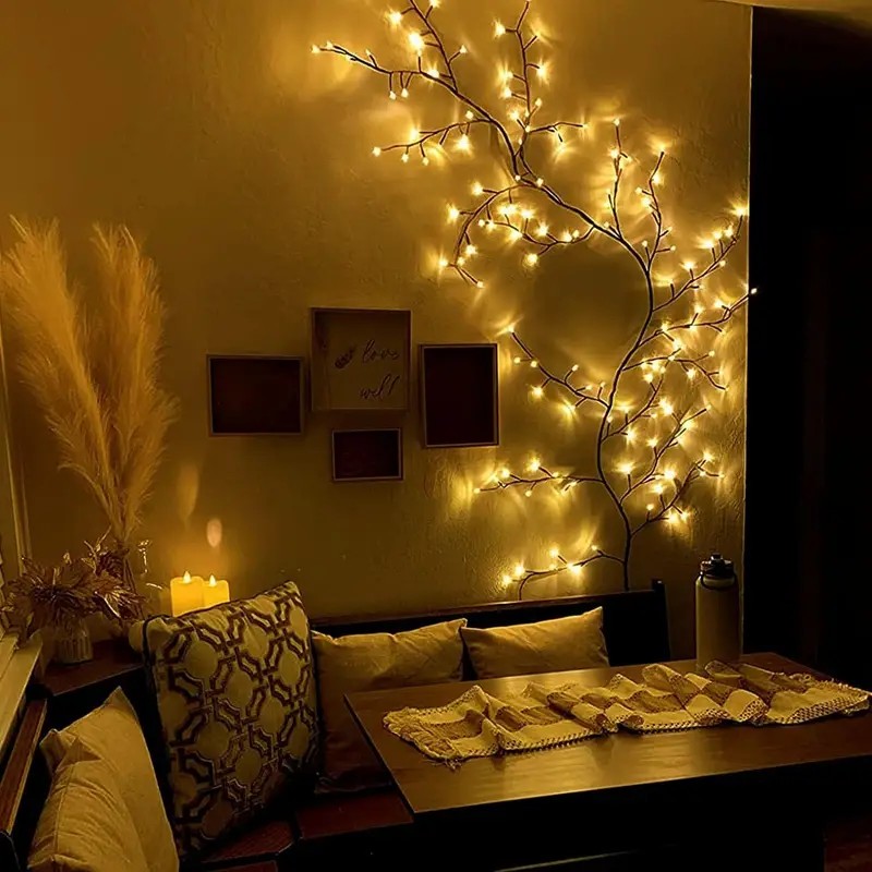 144 LED 스트링 라이트 나뭇가지 램프 침실 벽 장 - Wall Decor Lighting Tree 리뷰 및 가격