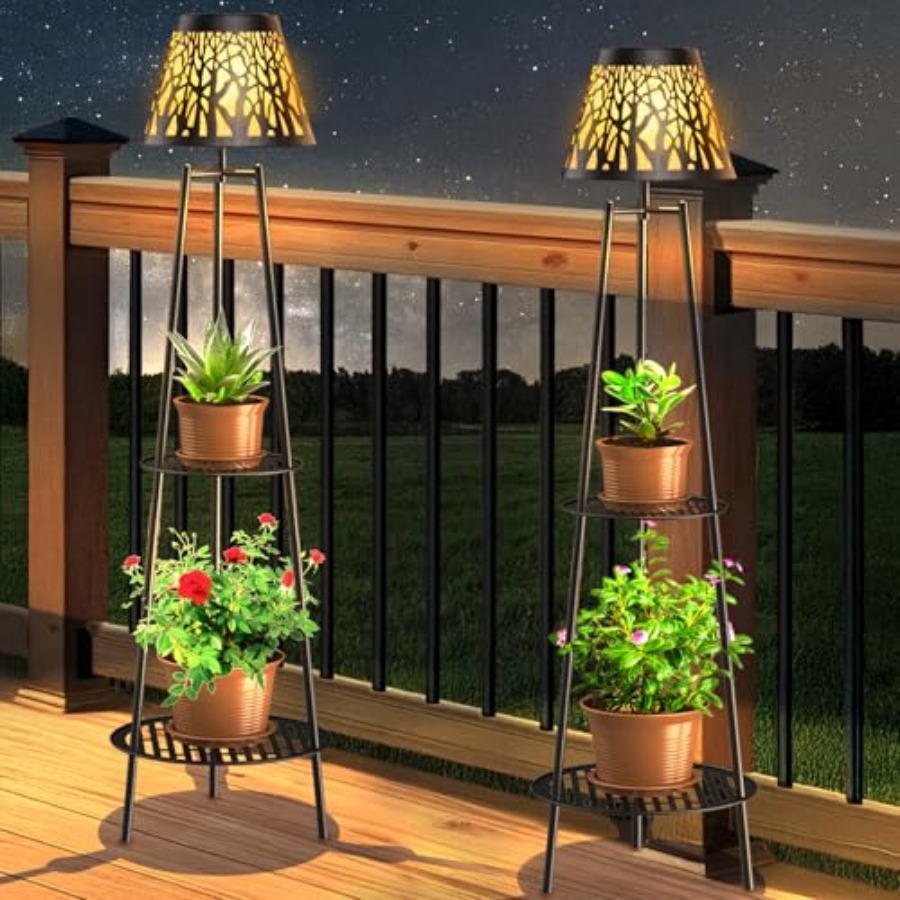 2팩 야외용 태양광 바닥 램프(식물 스탠드 포함) 방수 - Decor Lighting Floor Lamps 리뷰 및 가격
