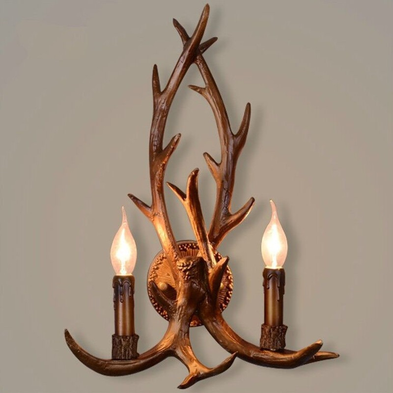 나무 느낌 레진 장식 LED 벽등 램프 사슴뿔 레트로  - Wall Decor Lighting Tree 리뷰 및 가격