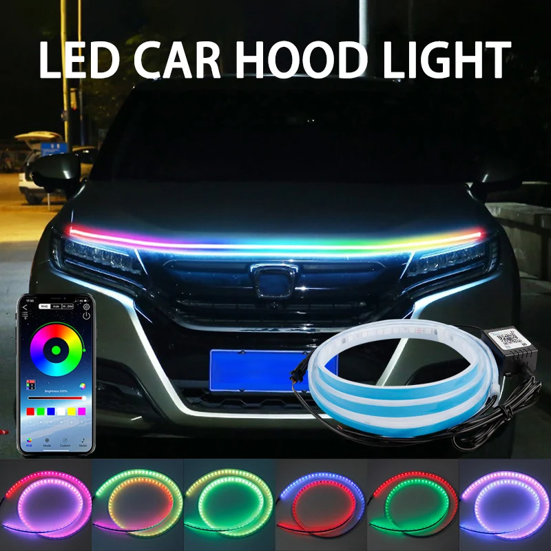 120/150/180cm 자동차 후드 장식 조명 APP - Lighting Bolt Decor 리뷰 및 가격