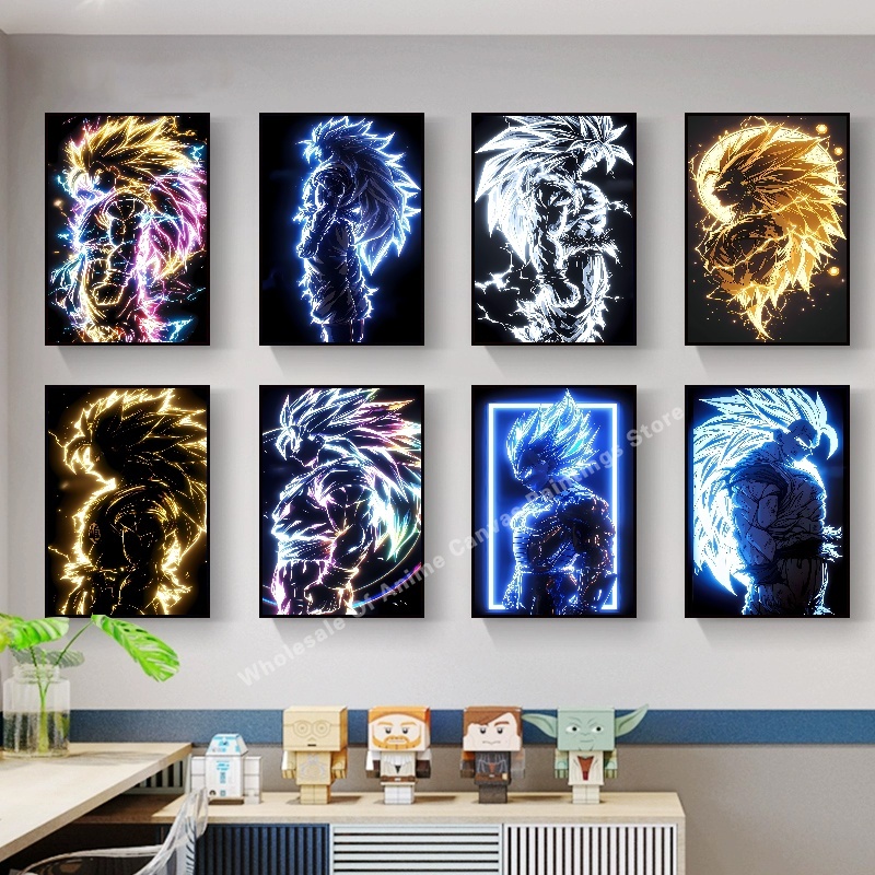 애니메이션 드래곤 볼 Wukong 네온 불빛 효과 포스 - Lighting Effect Home Decor 리뷰 및 가격