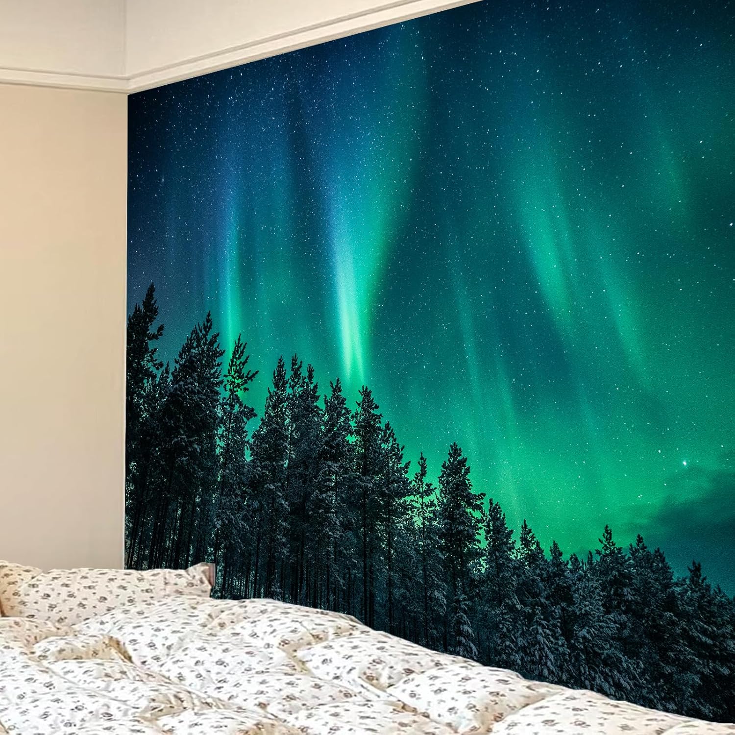 대형 북극광 태피스트리 벽 장식 오로라 보레알리스 숲  - Wall Decor Lighting Tree 리뷰 및 가격