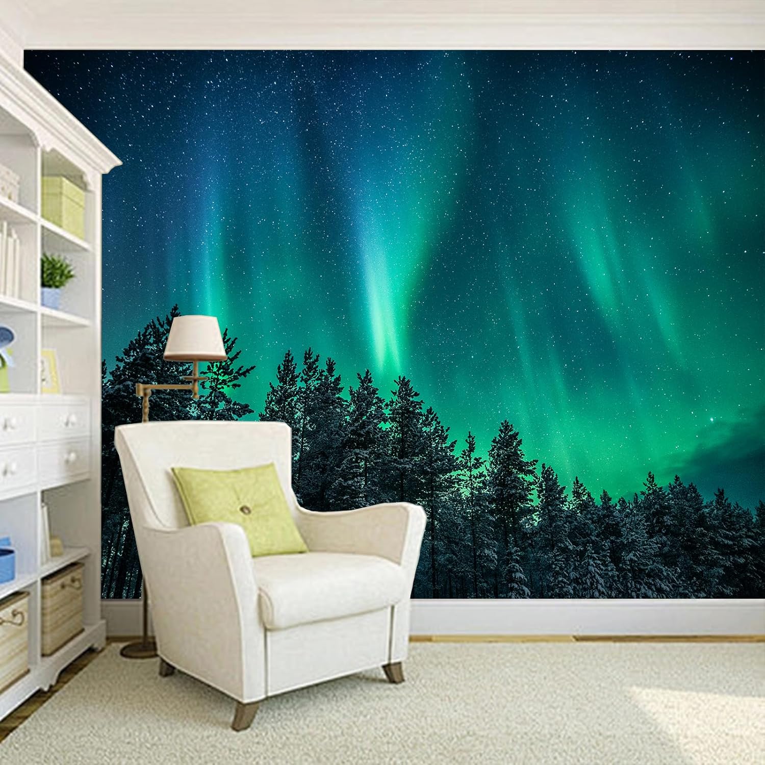 대형 북극광 태피스트리 벽 장식 오로라 보레알리스 숲  - Wall Decor Lighting Tree 리뷰 및 가격