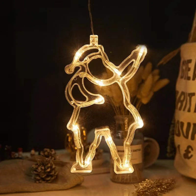 LED 크리스마스 흡입 컵 조명, 새끼 사슴 벨 소나무 - Wall Decor Lighting Tree 리뷰 및 가격