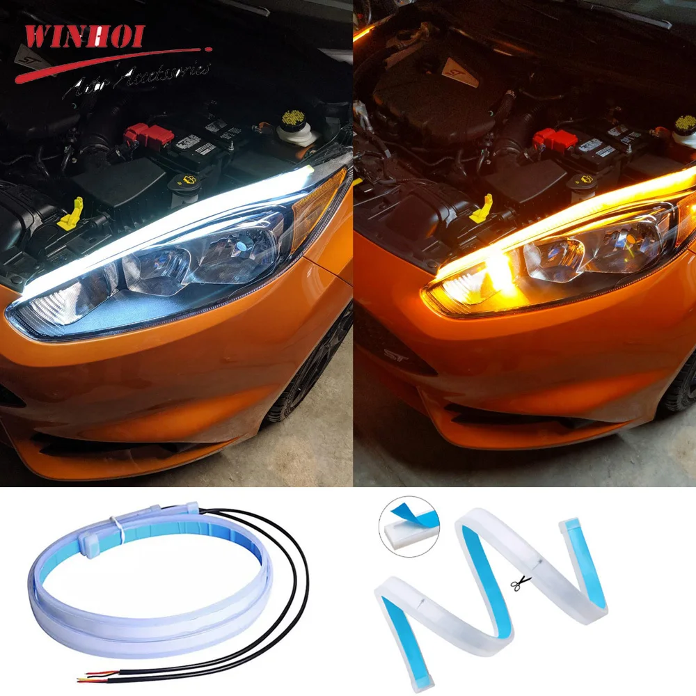 2PCS 자동차 LED DRL 주간 러닝 라이트 유연한 - Lighting Bolt Decor 리뷰 및 가격