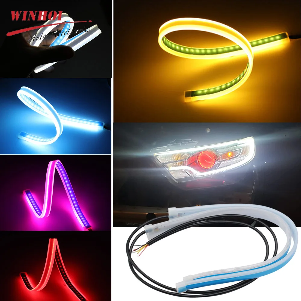 2PCS 자동차 LED DRL 주간 러닝 라이트 유연한 - Lighting Bolt Decor 리뷰 및 가격