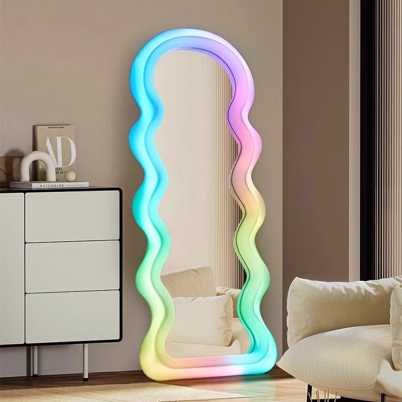한국어 스타일 라이트 미러 물결 모양의 빛 펑키 미적  - Furniture Lighting & Decor Magazine 리뷰 및 가격