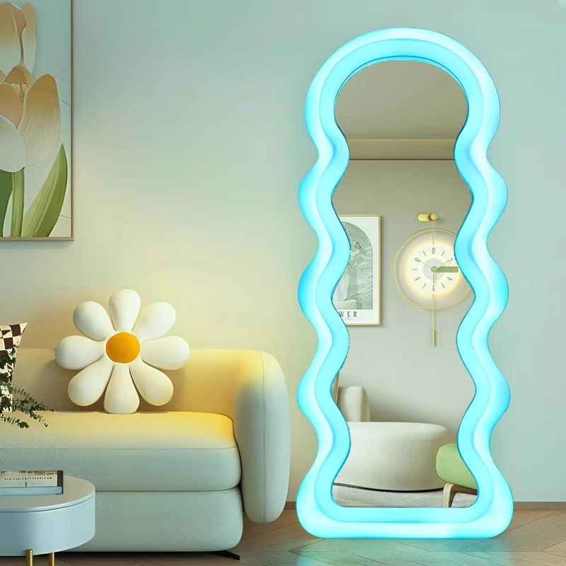 한국어 스타일 라이트 미러 물결 모양의 빛 펑키 미적  - Furniture Lighting & Decor Magazine 리뷰 및 가격