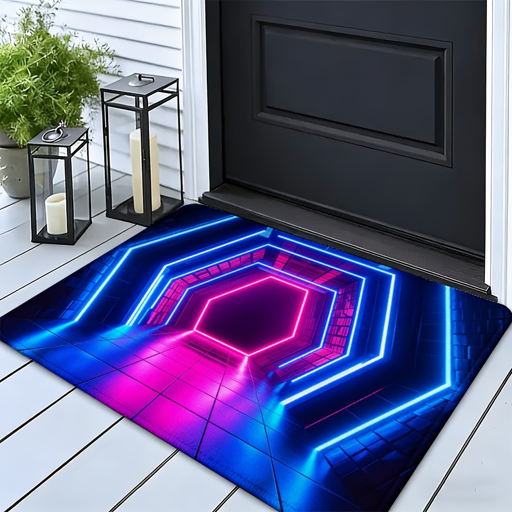 사이버펑크 네온 조명 효과 도어매트 미래지향적 LED  - Lighting Effect Home Decor 리뷰 및 가격