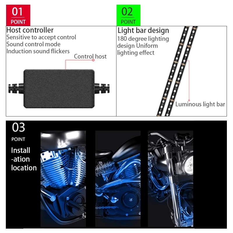 LED 오토바이 장식 주변 조명 스트립 방수 유연한 R - Lighting Bolt Decor 리뷰 및 가격